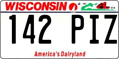 WI license plate 142PIZ