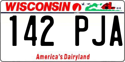 WI license plate 142PJA