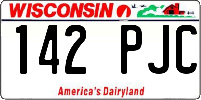 WI license plate 142PJC