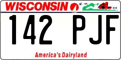 WI license plate 142PJF