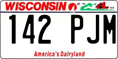 WI license plate 142PJM