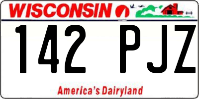 WI license plate 142PJZ