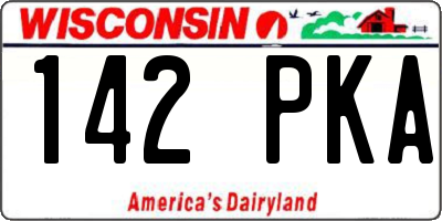 WI license plate 142PKA