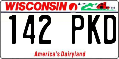 WI license plate 142PKD