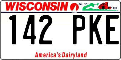 WI license plate 142PKE