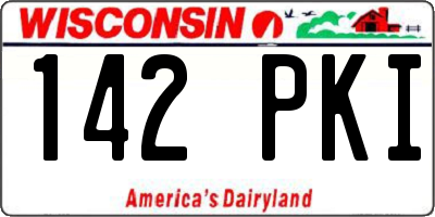 WI license plate 142PKI