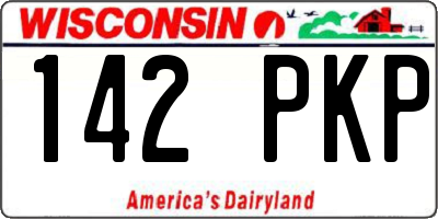 WI license plate 142PKP