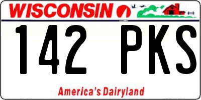 WI license plate 142PKS