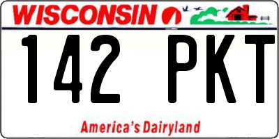 WI license plate 142PKT