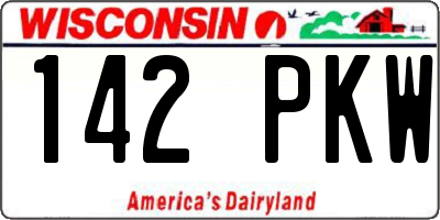 WI license plate 142PKW