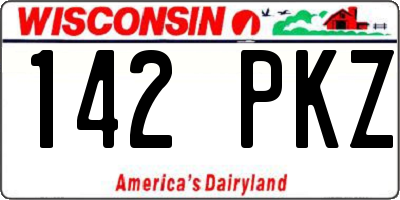 WI license plate 142PKZ