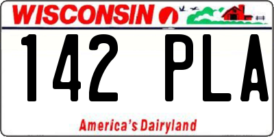 WI license plate 142PLA