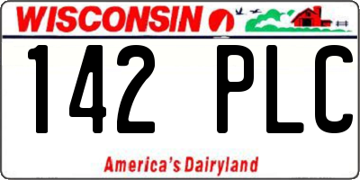 WI license plate 142PLC