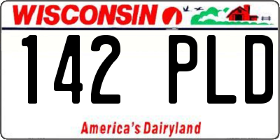 WI license plate 142PLD