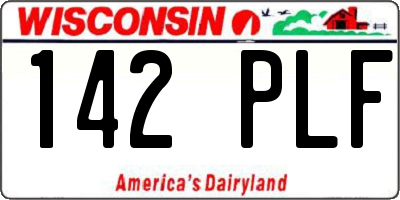 WI license plate 142PLF