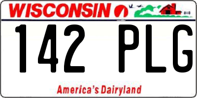 WI license plate 142PLG