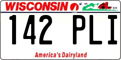 WI license plate 142PLI