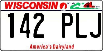 WI license plate 142PLJ