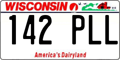 WI license plate 142PLL