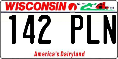WI license plate 142PLN