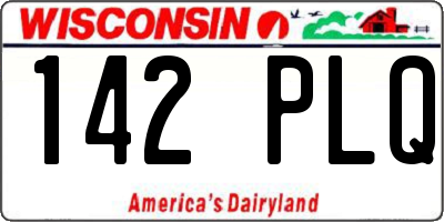 WI license plate 142PLQ