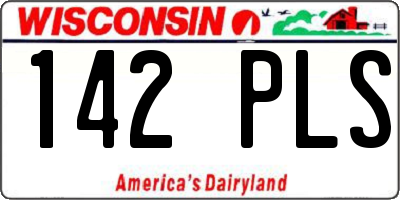 WI license plate 142PLS