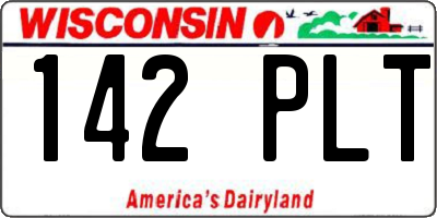 WI license plate 142PLT