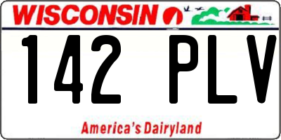 WI license plate 142PLV