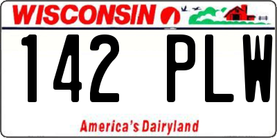 WI license plate 142PLW