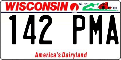 WI license plate 142PMA