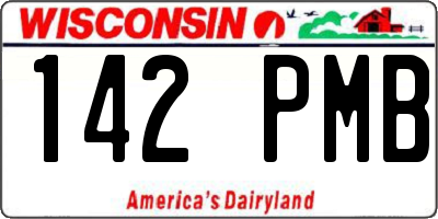 WI license plate 142PMB