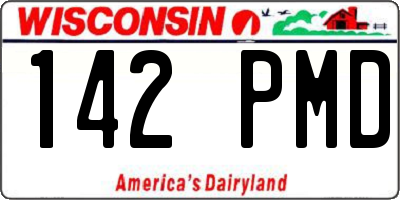 WI license plate 142PMD
