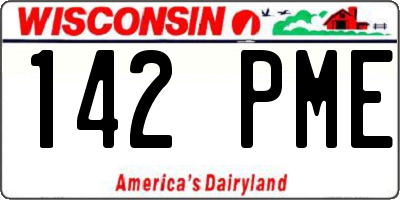 WI license plate 142PME