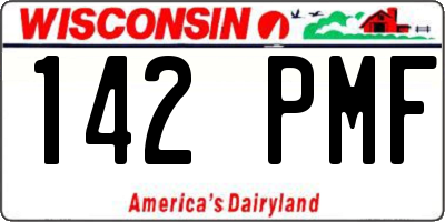 WI license plate 142PMF