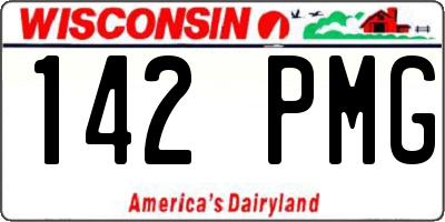 WI license plate 142PMG