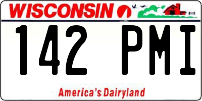 WI license plate 142PMI
