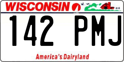 WI license plate 142PMJ