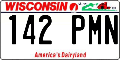 WI license plate 142PMN