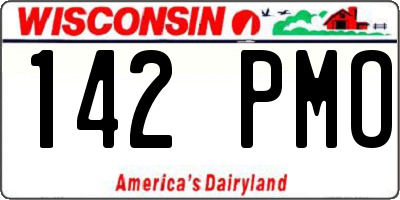 WI license plate 142PMO