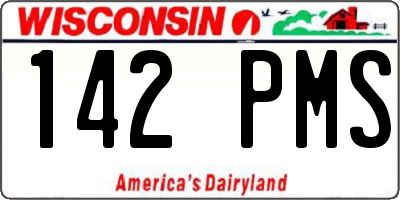 WI license plate 142PMS