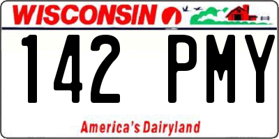 WI license plate 142PMY