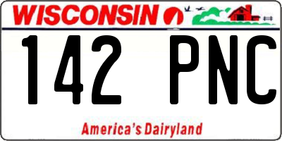 WI license plate 142PNC