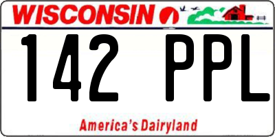 WI license plate 142PPL