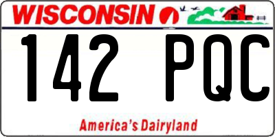 WI license plate 142PQC