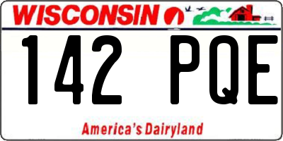 WI license plate 142PQE