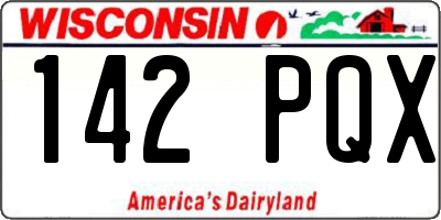 WI license plate 142PQX