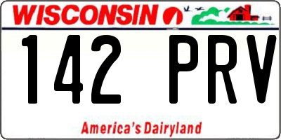 WI license plate 142PRV