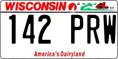 WI license plate 142PRW