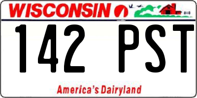 WI license plate 142PST