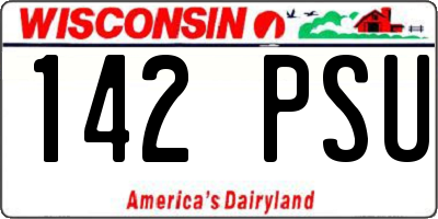 WI license plate 142PSU